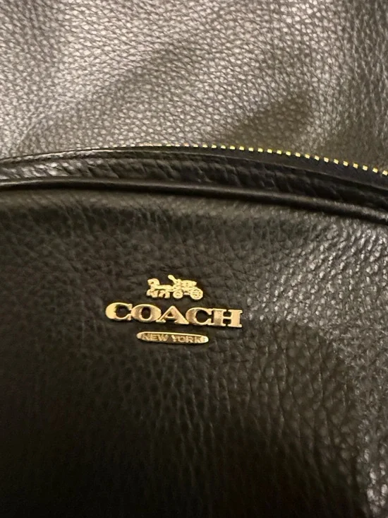COACH Black Pebbled Leather Backpack with Gold Hardware - Picture 2 of 6